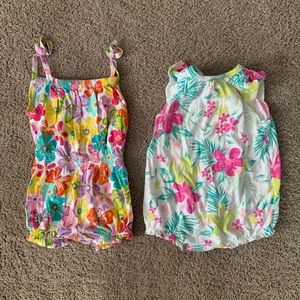 Adorable Two 6 month old one pieces
